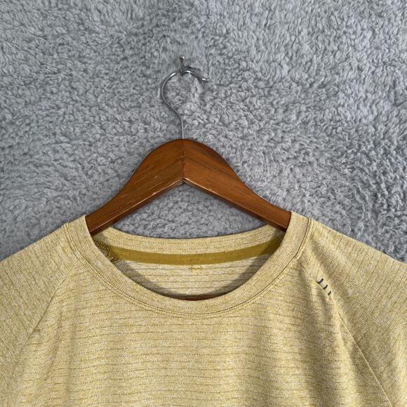 Lululemon Shirt Mens Large Yellow Drysense Training Short Sleeve - Picture 4 of 9